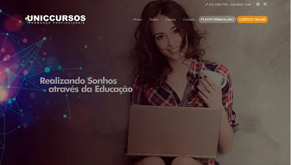 Site da Unic Cursos, desenvolvido pela Ruivo Office